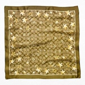 COACH SCARF HERITAGE STAR SILK 27" NWT RETIRED and HTF